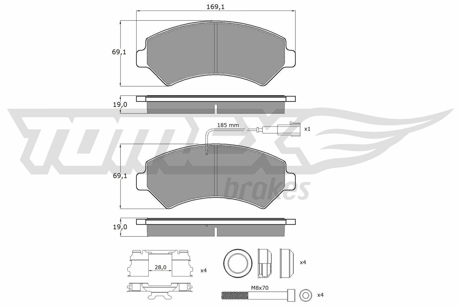 Sada brzdových platničiek kotúčovej brzdy TOMEX Brakes